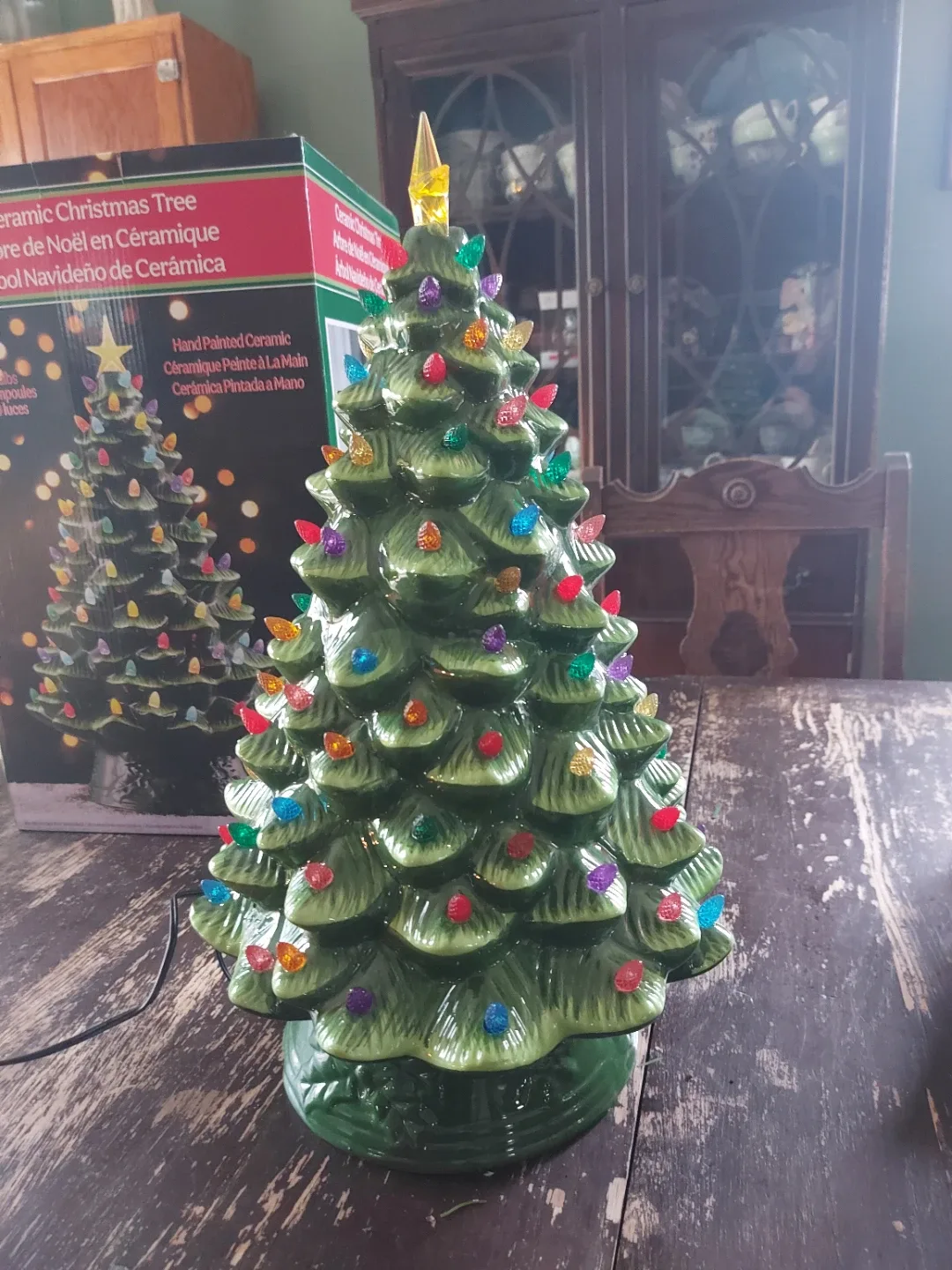 Ceramic Christmas Tree with Lights, Hand Painted image indicator(3)
