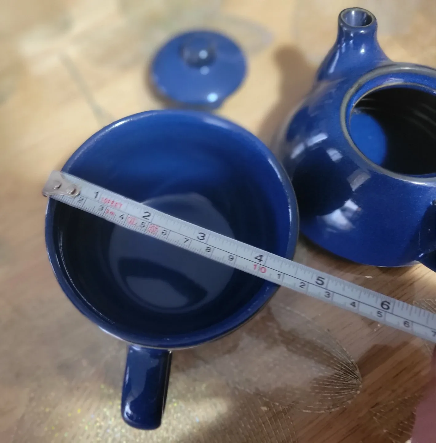 Blue Ceramic Teapot with Cup image indicator(3)