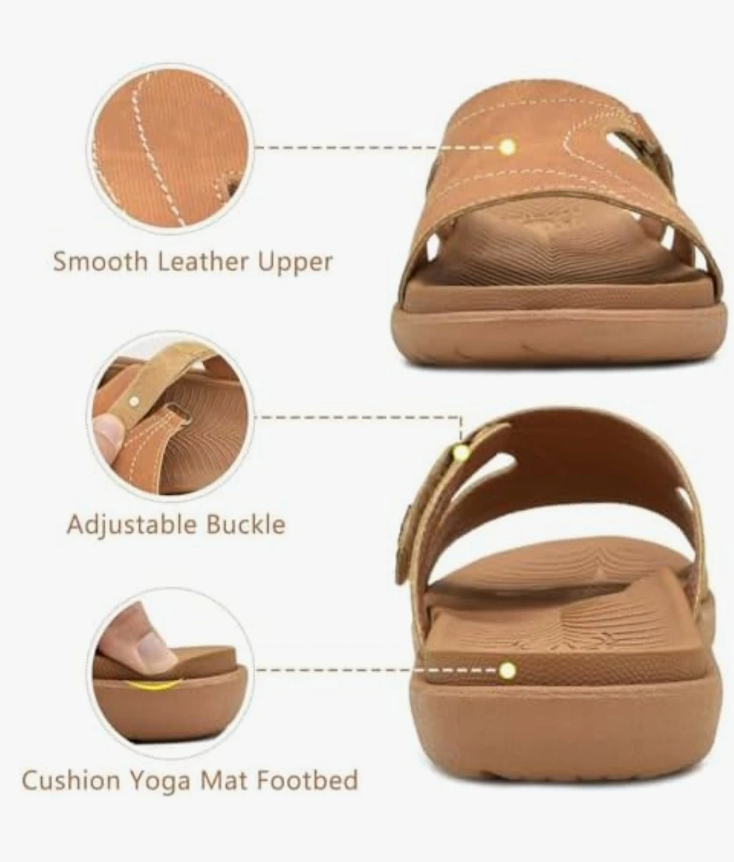 Orthotic Arch Support Leather Sandals - photo 4