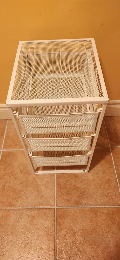 Ikea White Metal Mesh Drawer Unit
