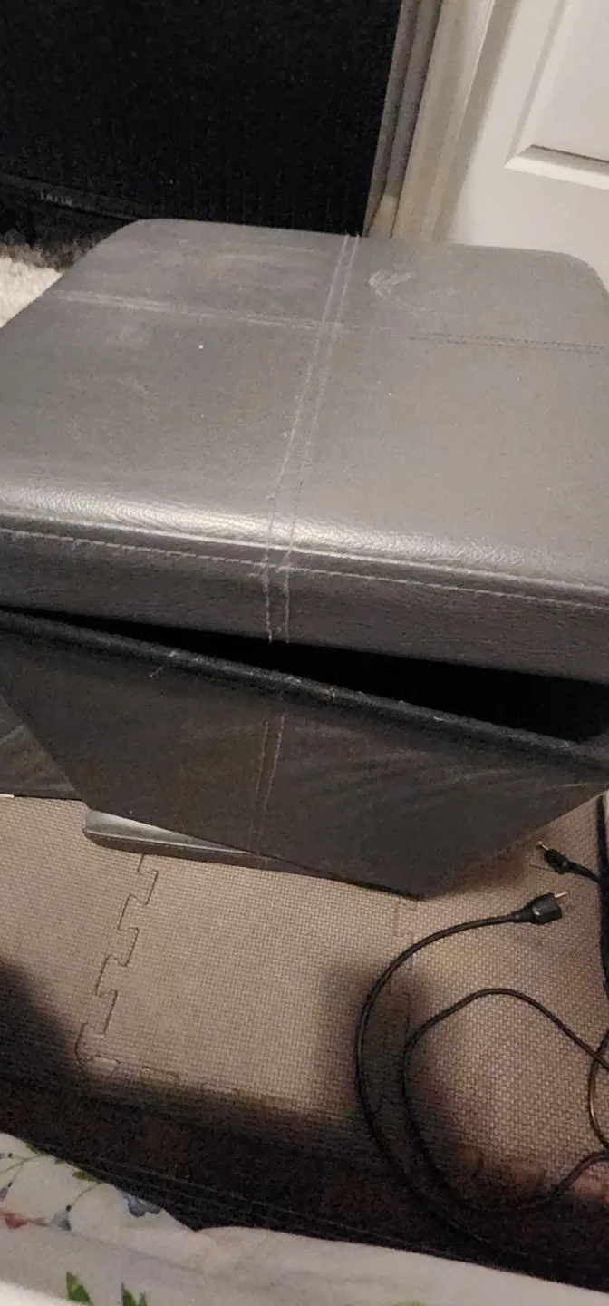 2 set of grey Storage Ottoman with Storage Box