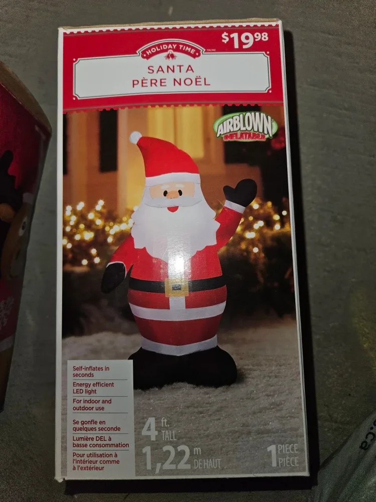 Holiday Time Santa Père Noël Airblown Inflatable - New