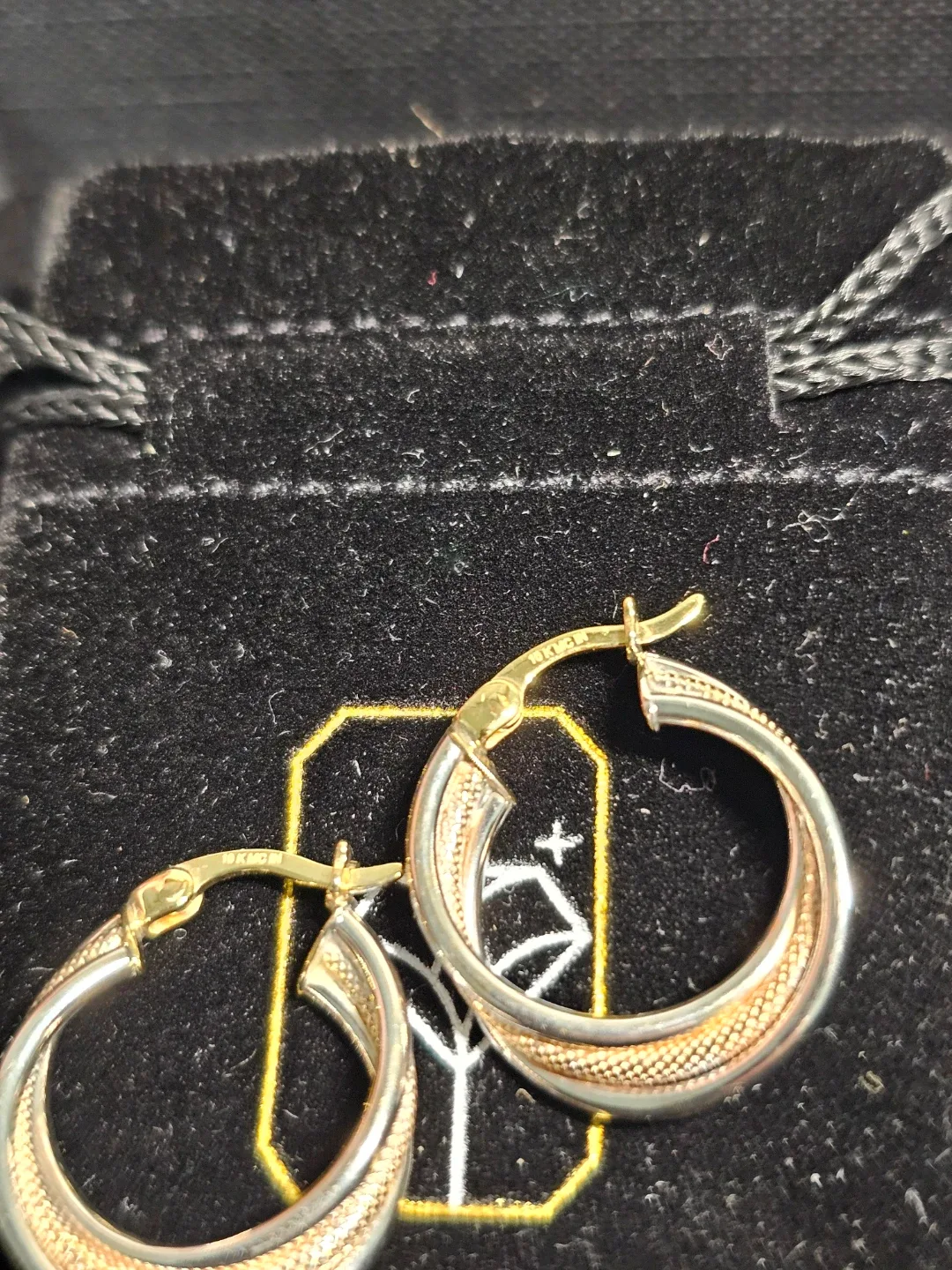 Max + Stone 10k Two-Tone Gold Hoop in White & Yellow  image indicator(4)