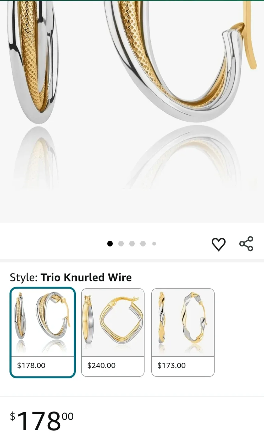 Max + Stone 10k Two-Tone Gold Hoop in White & Yellow  image indicator(5)