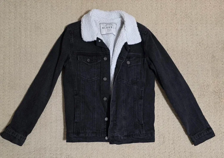 Blakely Denim Sherpa Jacket - Black