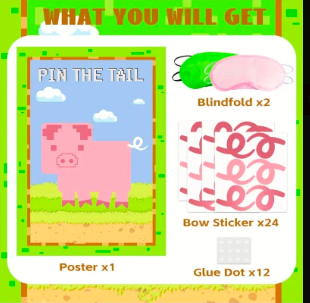 Pin the Tail Game Pixel Pig Minecraft image indicator(2)