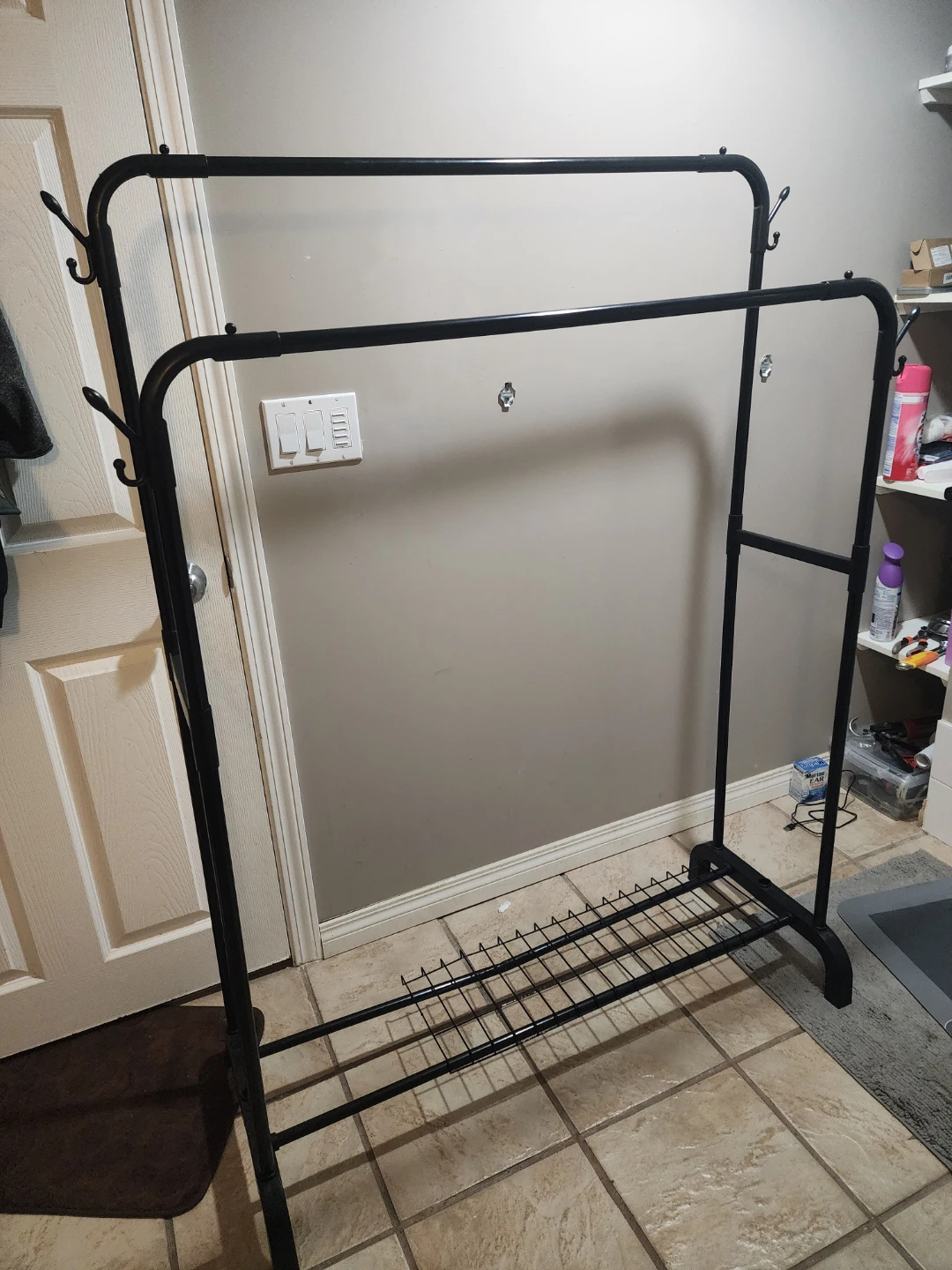 Black Double Rod Clothing Rack