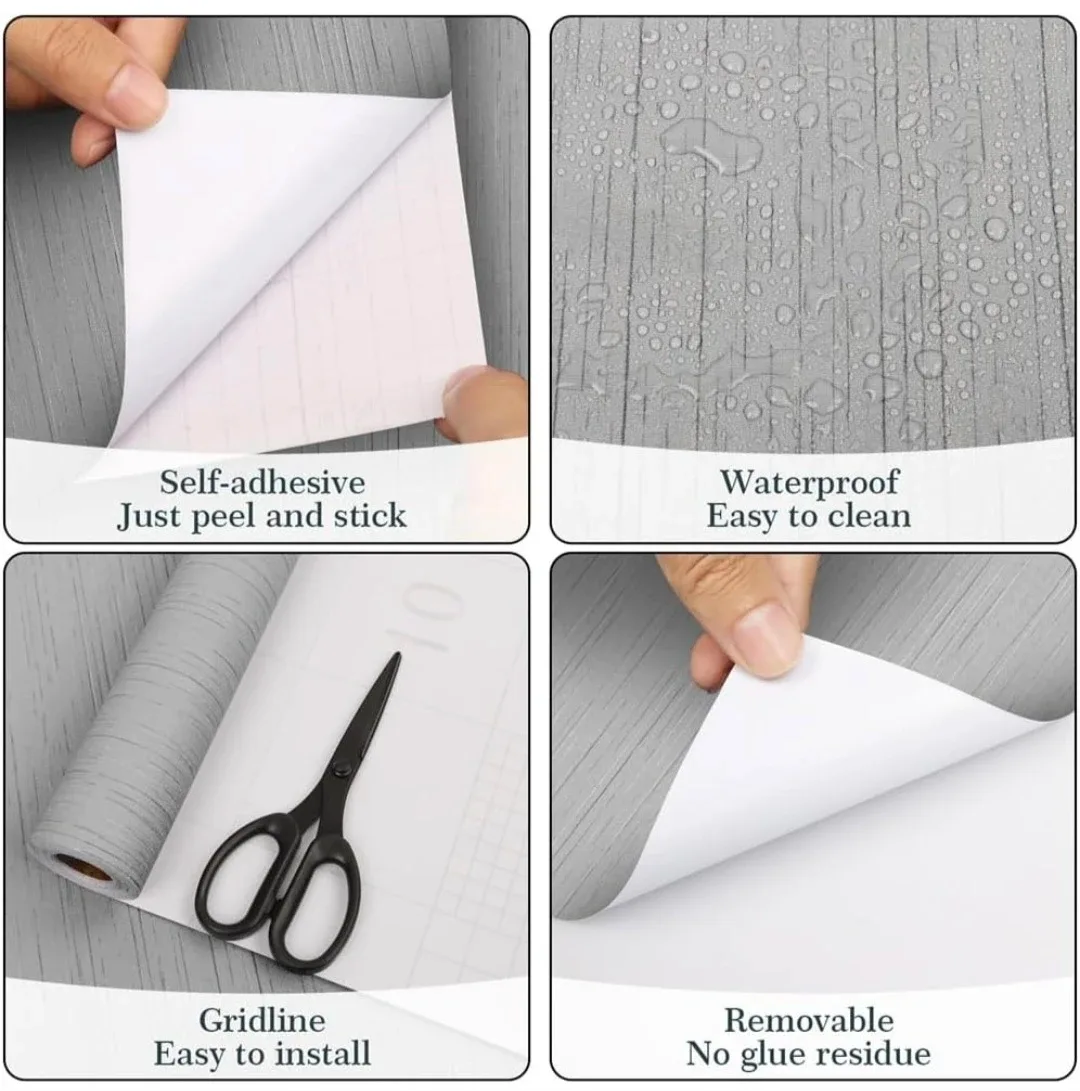 Silver Grasscloth Textured Peel & Stick Wallpaper 23.6"x196" image indicator(6)