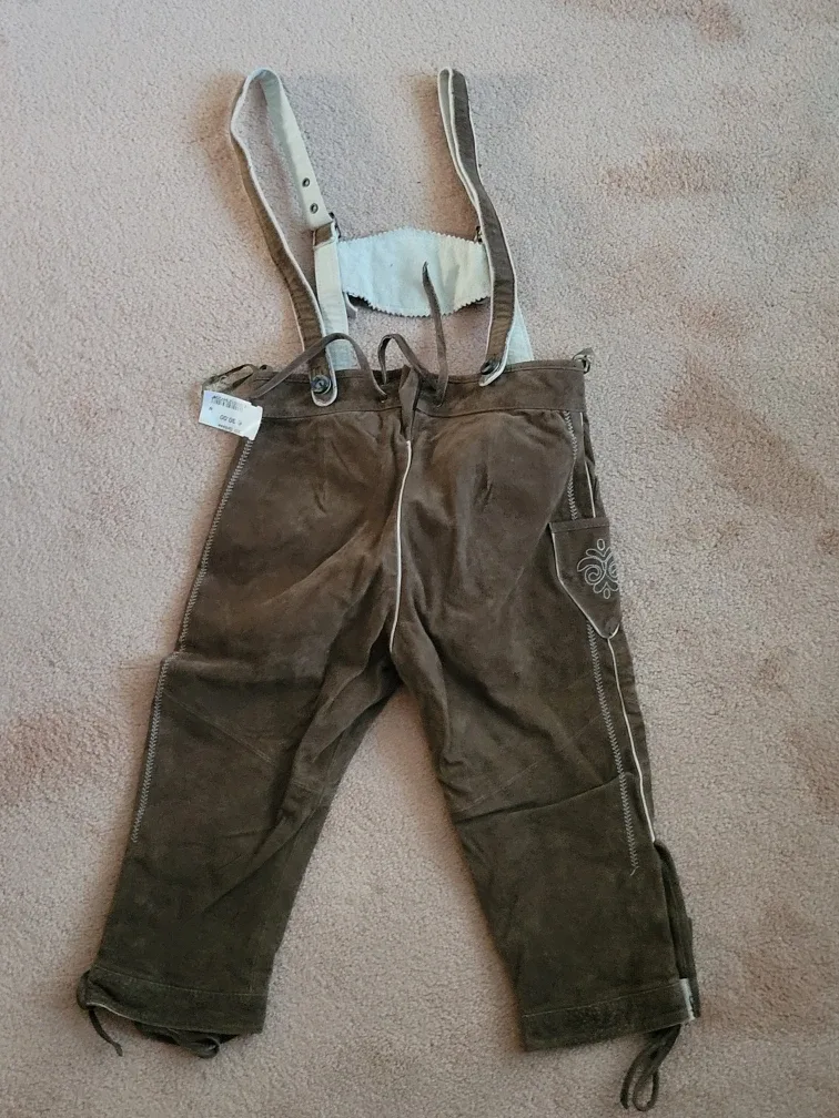 Lederhosen Brown Leather Suspender Pants image indicator(2)