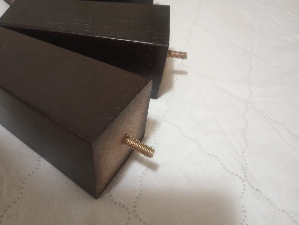 FULL SET ~ 6 inch ~ Espresso Wood Furniture Legs image indicator(3)