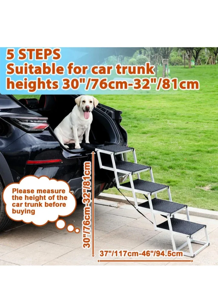 Aluminum Pet Stairs - 5 Steps - Black