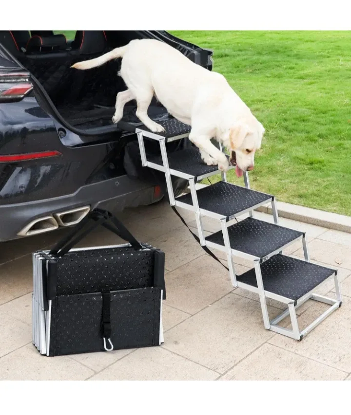 Aluminum Pet Stairs - 5 Steps - Black image indicator(2)