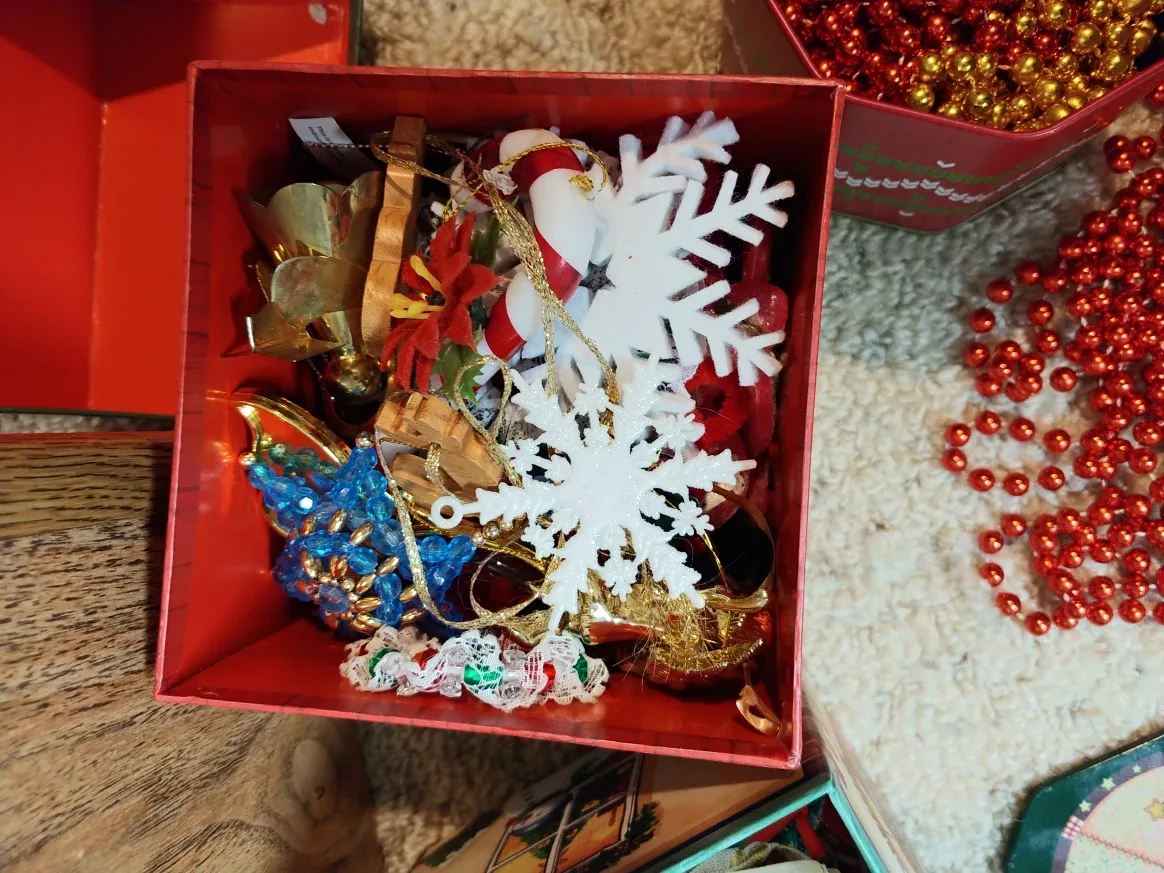 Christmas Decorations w/ Festive Storage Bins image indicator(5)