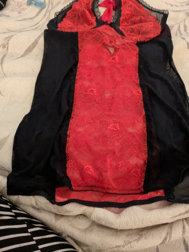 Red & Black Lace Lingerie image indicator(4)