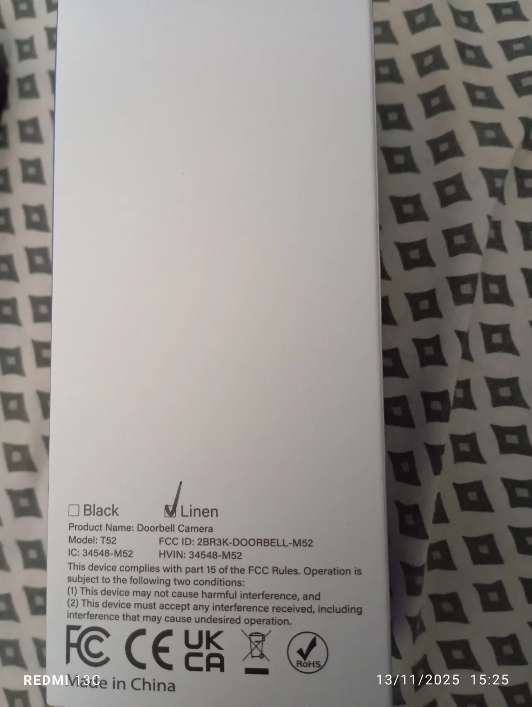 New Linen Doorbell Camera T52 image indicator(2)