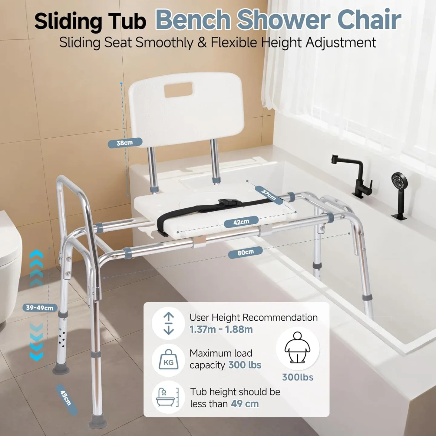 Sliding Bathtub Shower Chair BNIB image indicator(7)