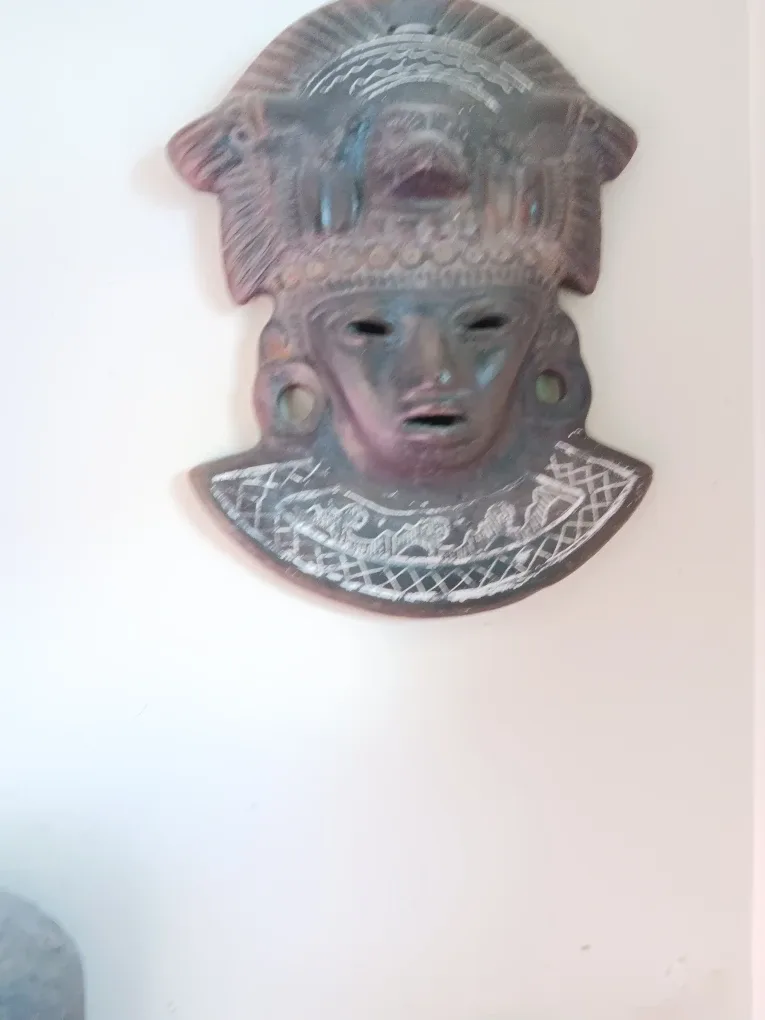 Vintage Mayan Style Wall Hanging Mask