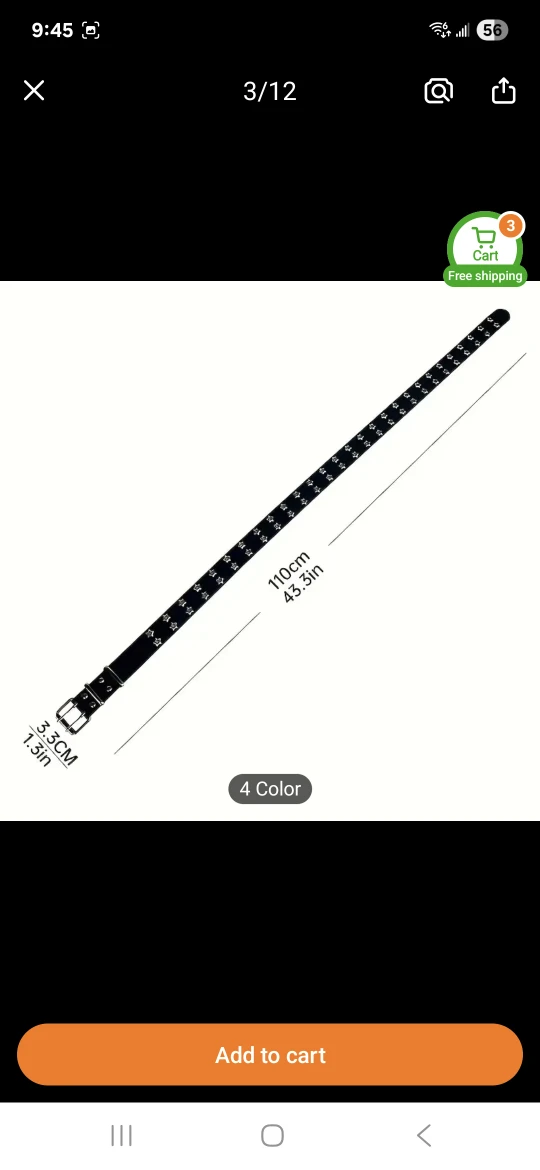 Black Belt with Star Details - Size 43.3 in - photo 2