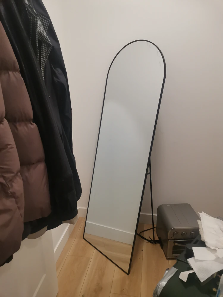 Black Framed Arched Floor Mirror