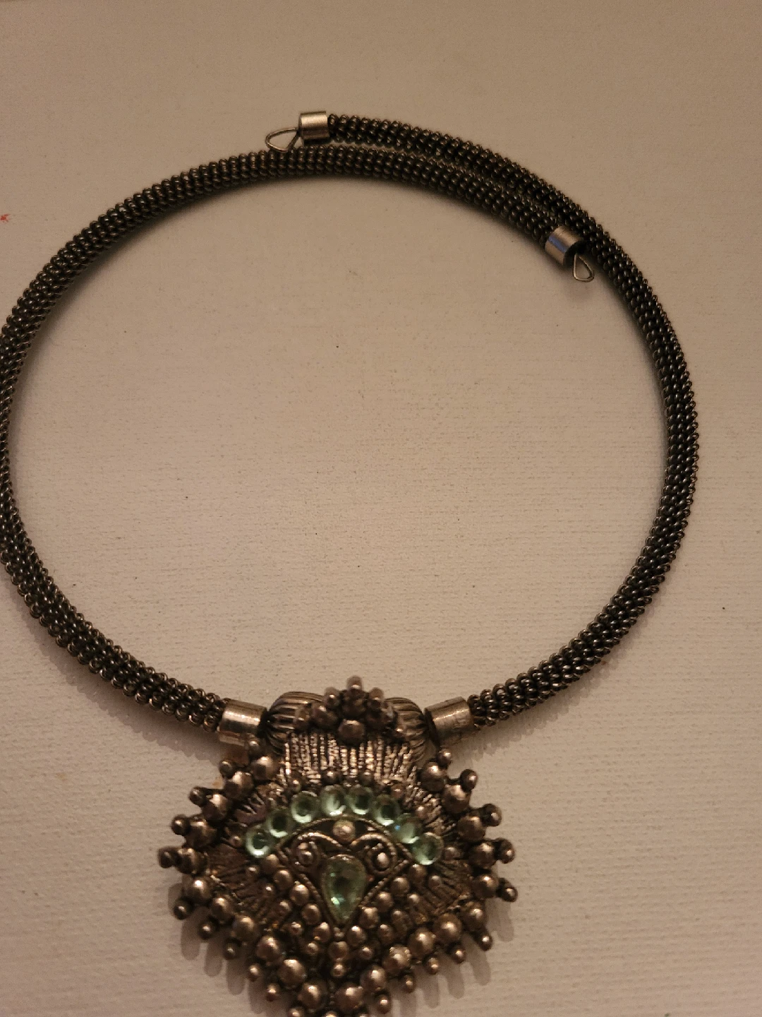 Vintage Silver Tone Statement Necklace