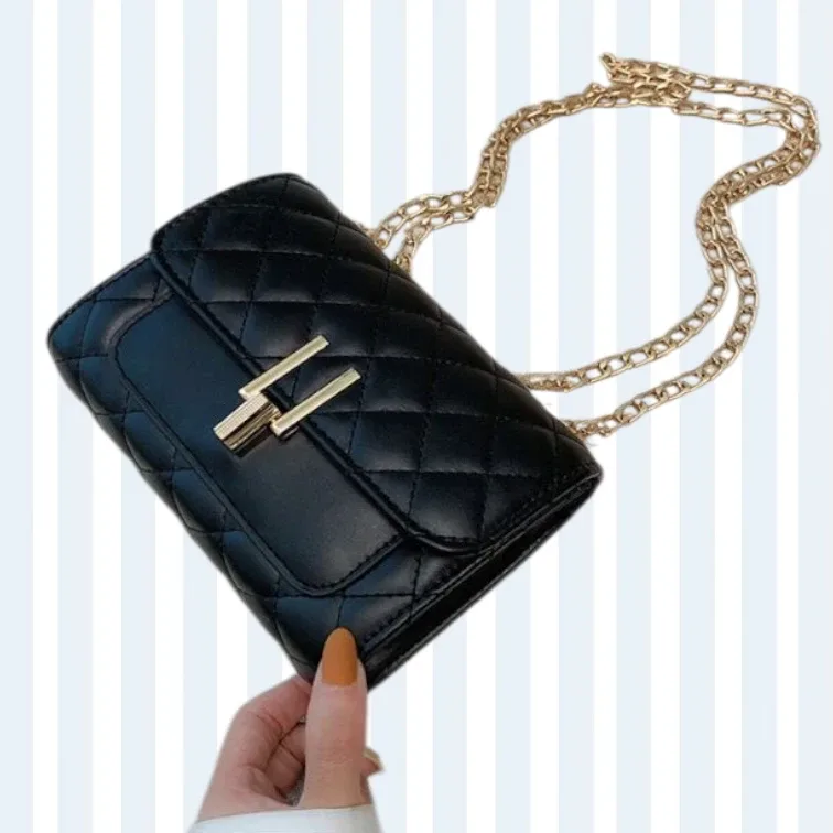 Black Quilted Chain Bag