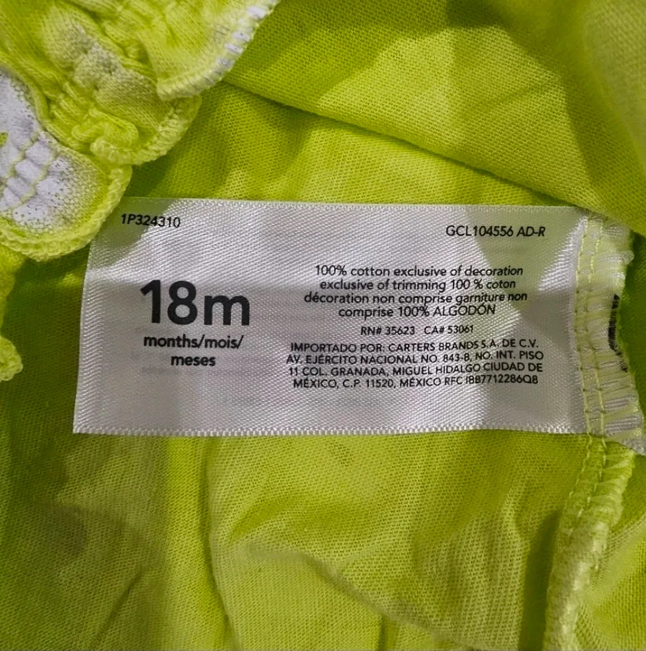 NEW Carter's 18m Green & White Romper 🥕 image indicator(3)