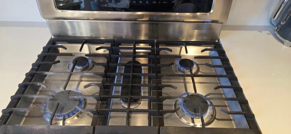 30" Kitchen Aid Dual-Fuel double oven stove image indicator(4)