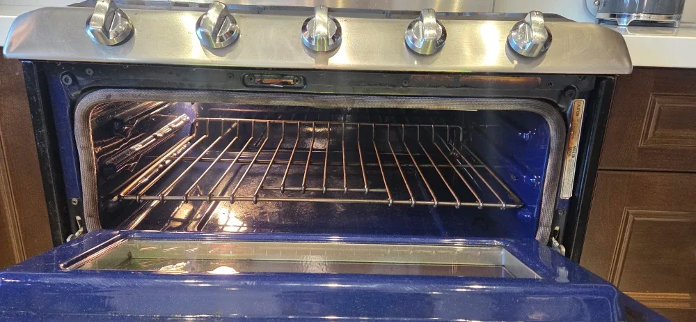 30" Kitchen Aid Dual-Fuel double oven stove image indicator(6)