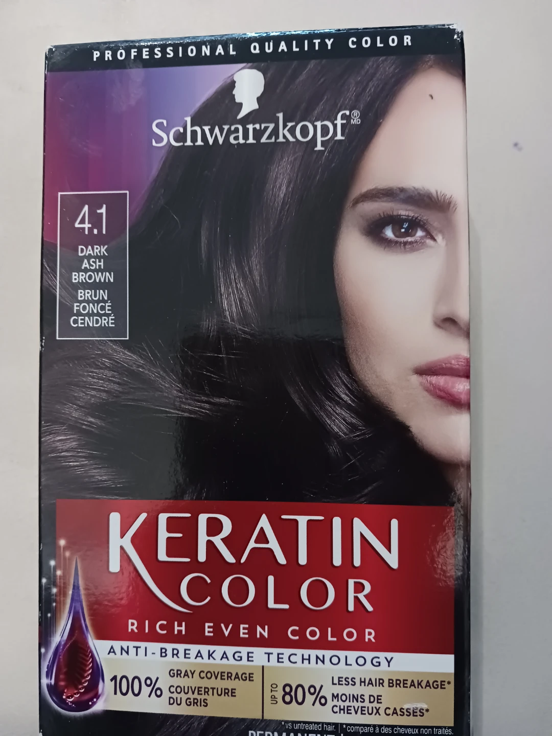 Schwarzkopf Keratin Color 4.1 Dark Ash Brown Hair Dye