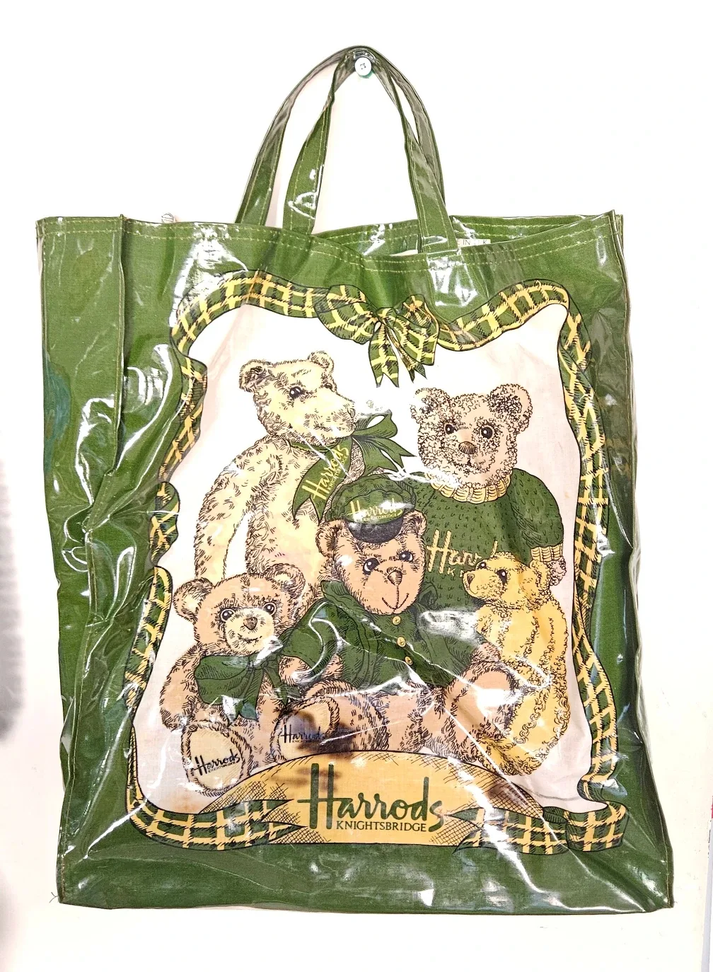 Vintage Harrods Knightsbridge Teddy Bears Tote Shopping Bag