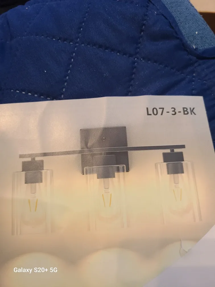 Black 3-Light Bathroom Vanity Light - L07-3-BK