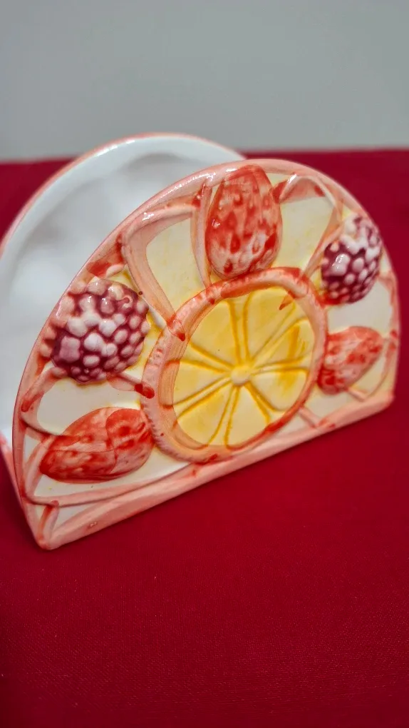 Collectible Vincent Cadeaux Ceramic Creamer & Napkin Holder Set image indicator(2)