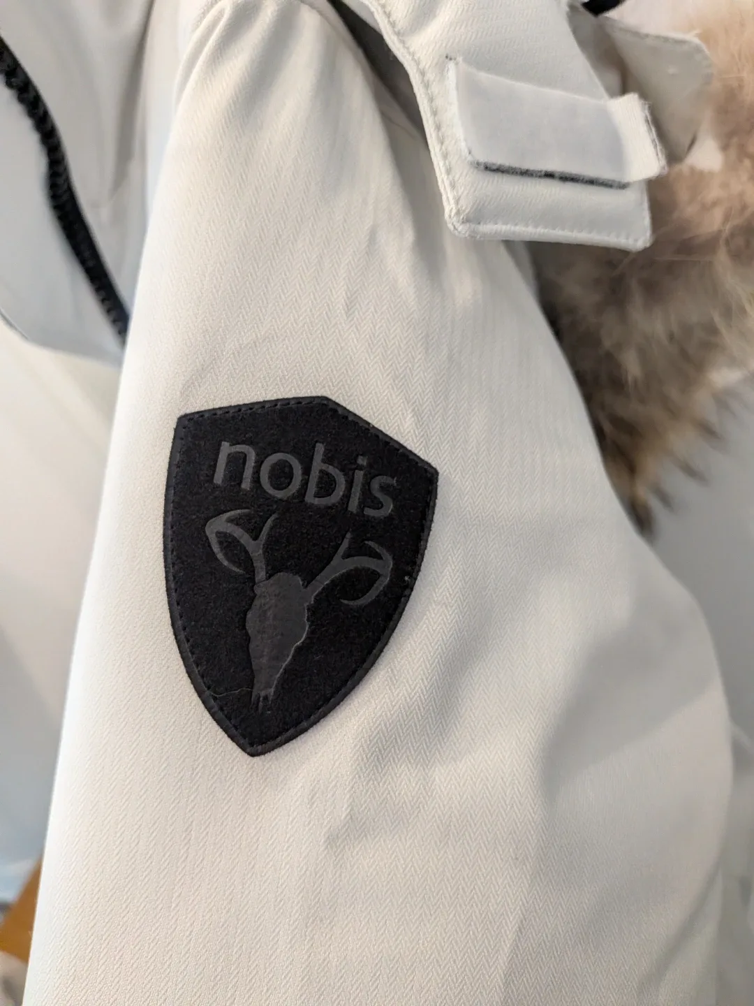 Nobis White Down Bomber Jacket - Size Small image indicator(3)