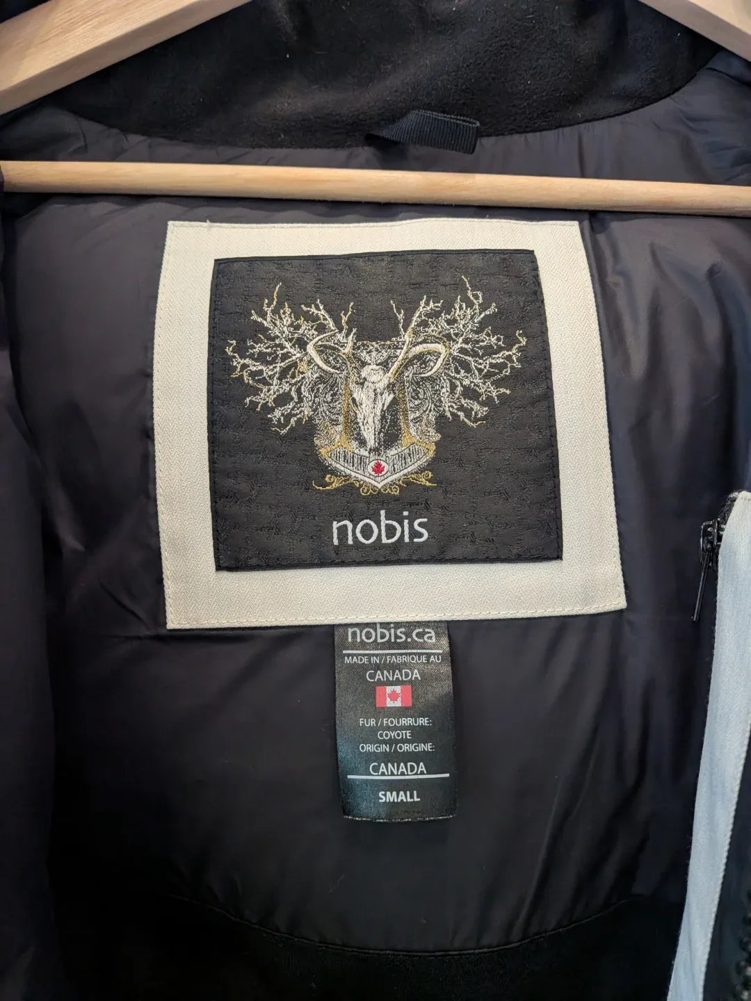 Nobis White Down Bomber Jacket - Size Small image indicator(4)