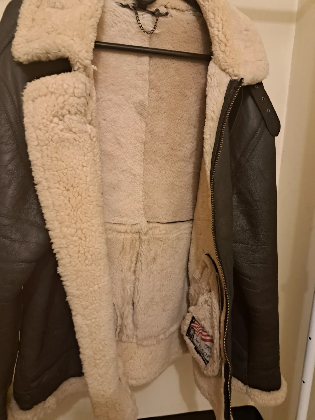 Shearling Leather Bomber Jacket image indicator(6)