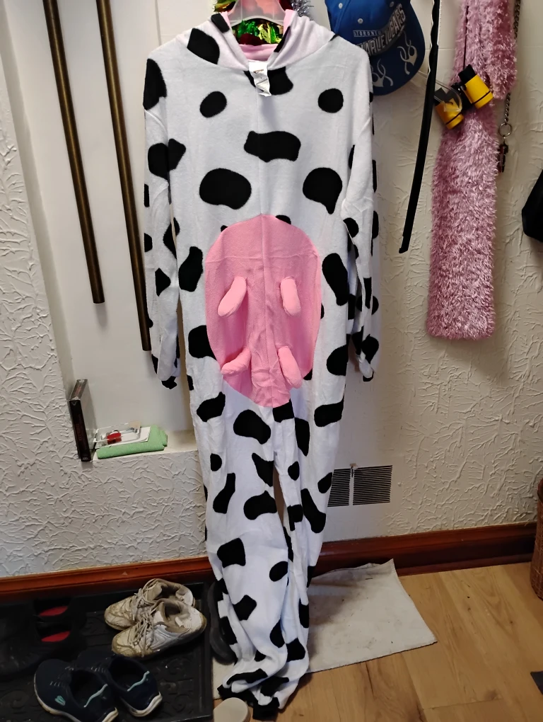 Spooktacular Creations Cow Adult Hooded Jumpsuit - Size M - photo 2