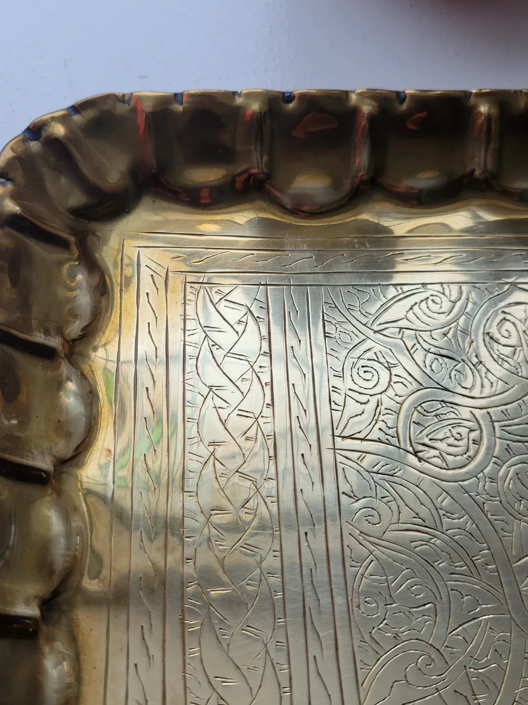 Vintage Ornate Brass Tray.Christmas. Weddings image indicator(3)