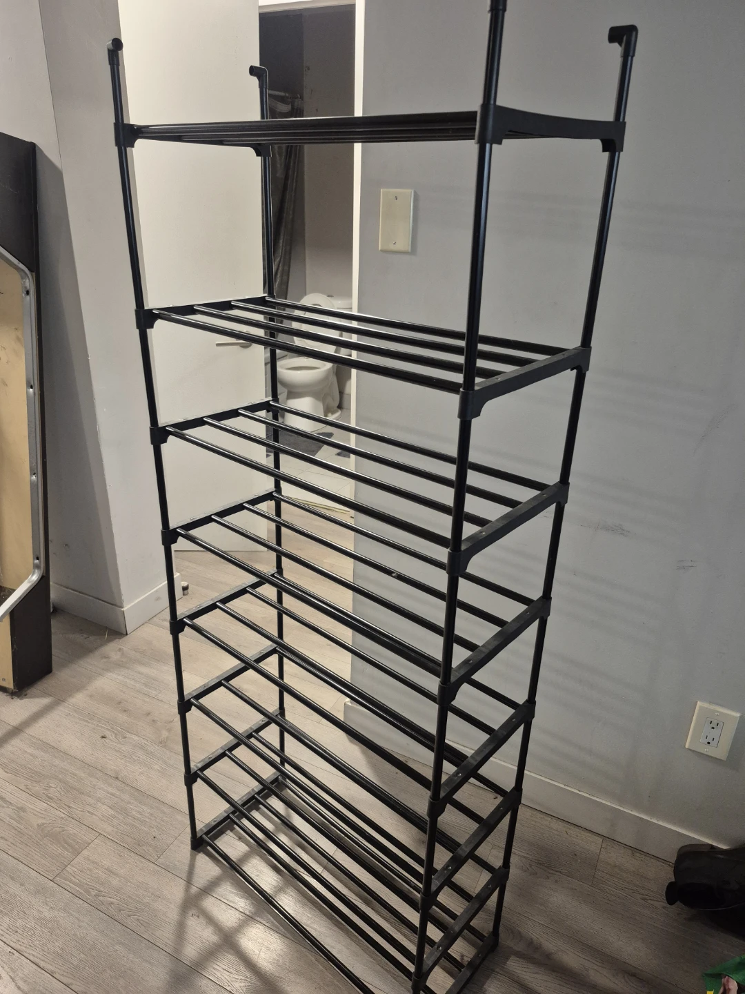 Black Metal 7-Tier Shoe Rack