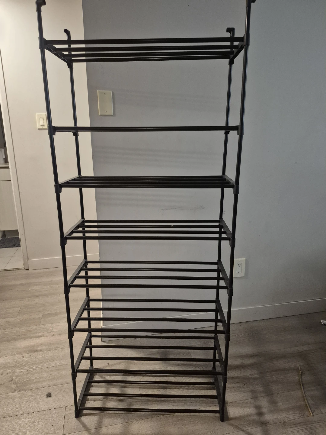 Black Metal 7-Tier Shoe Rack - photo 2