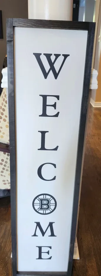 Handmade - 12x48 in - Welcome Bruins Sign