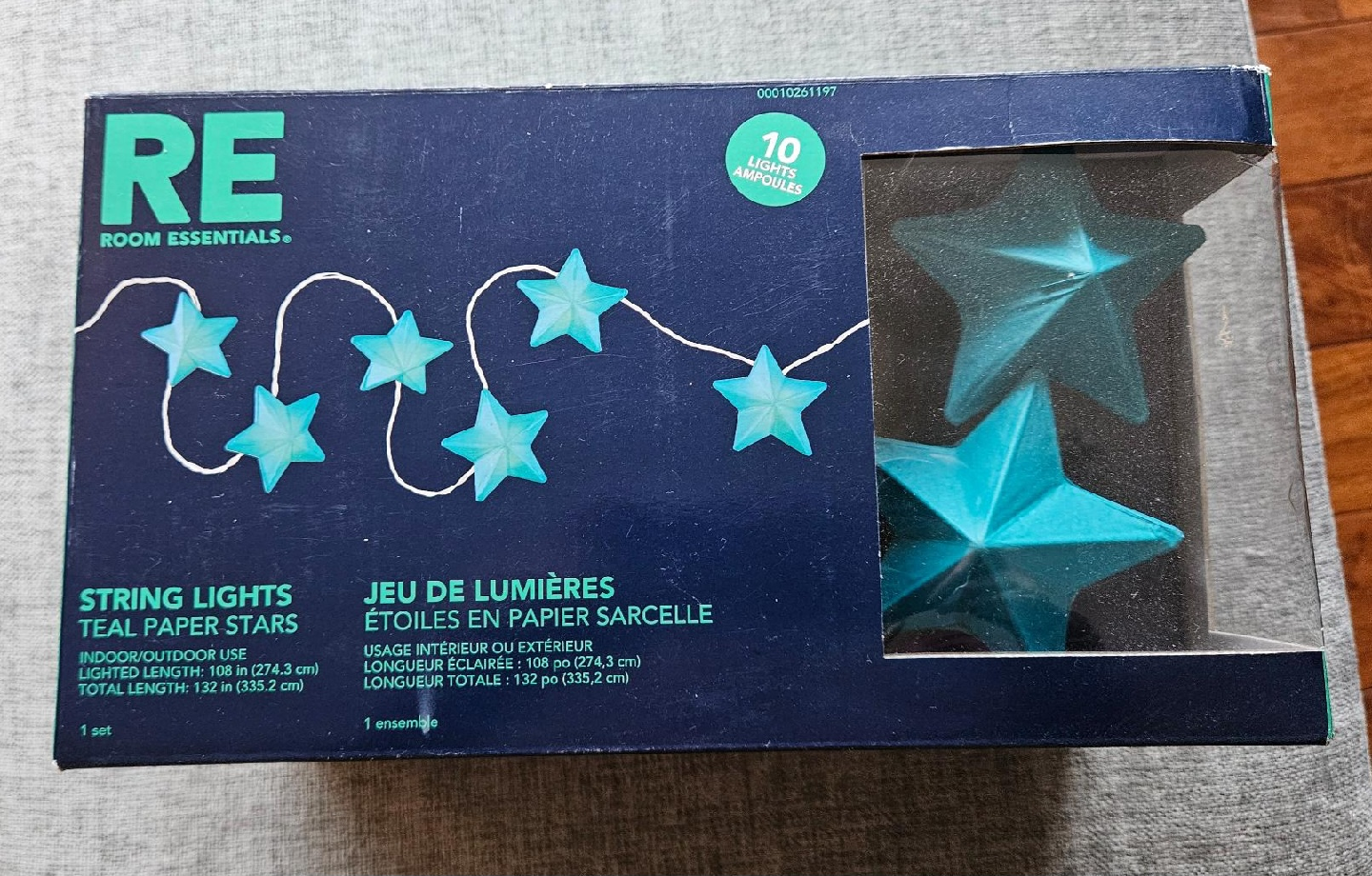 Teal or Red Paper Star String Lights - New - photo 2