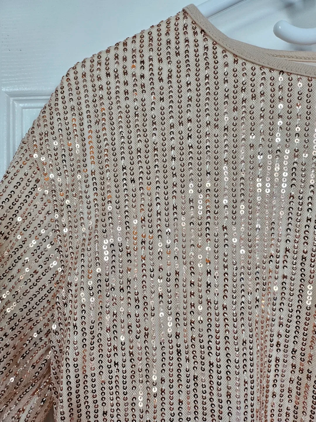 Sequin Long Sleeve Top - Gold image indicator(4)