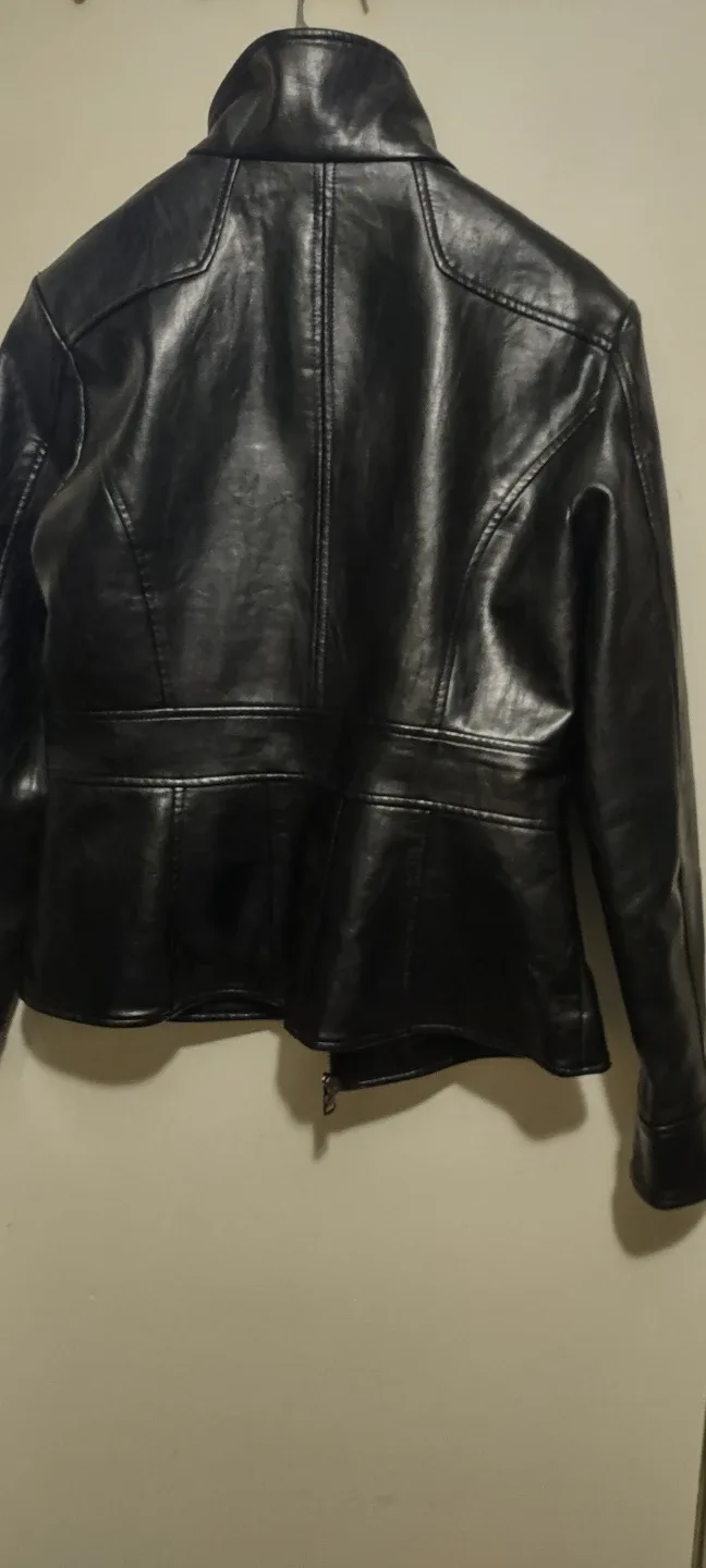 Kenneth Cole Black Faux Leather Jacket image indicator(2)