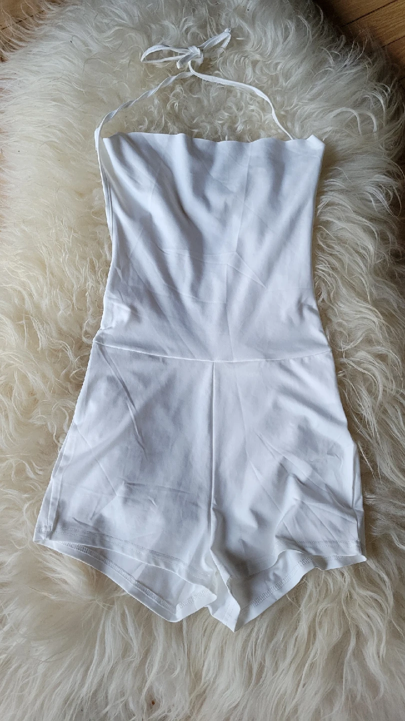 Like New White Halter Romper Size 4