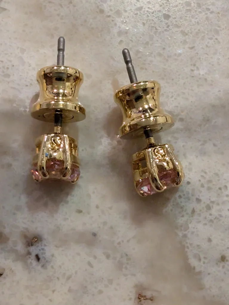 Swarovski Pink Heart  Earrings Chroma Collection