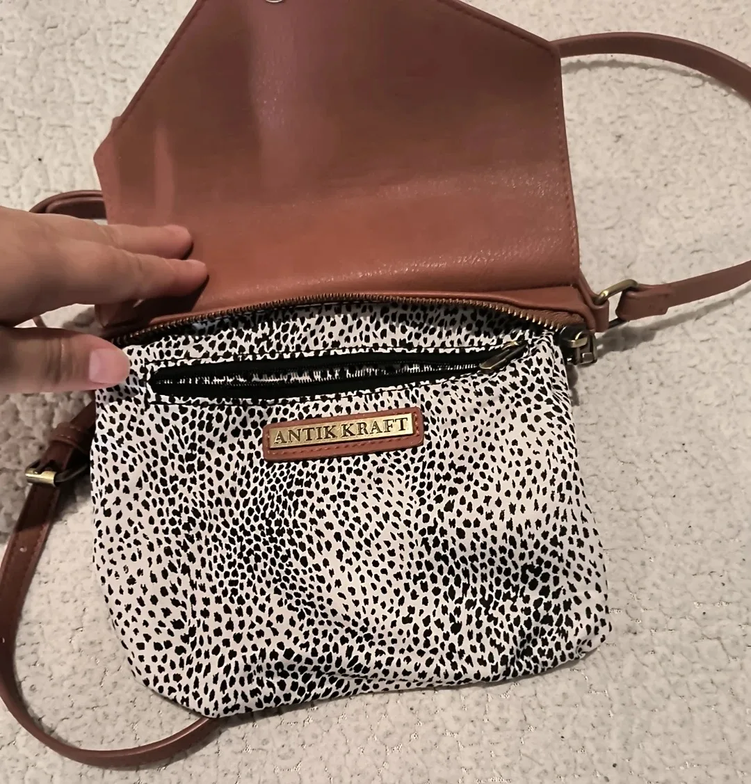 Antik Kraft Brown Crossbody Envelope Purse Bag Adjustable Strap image indicator(8)