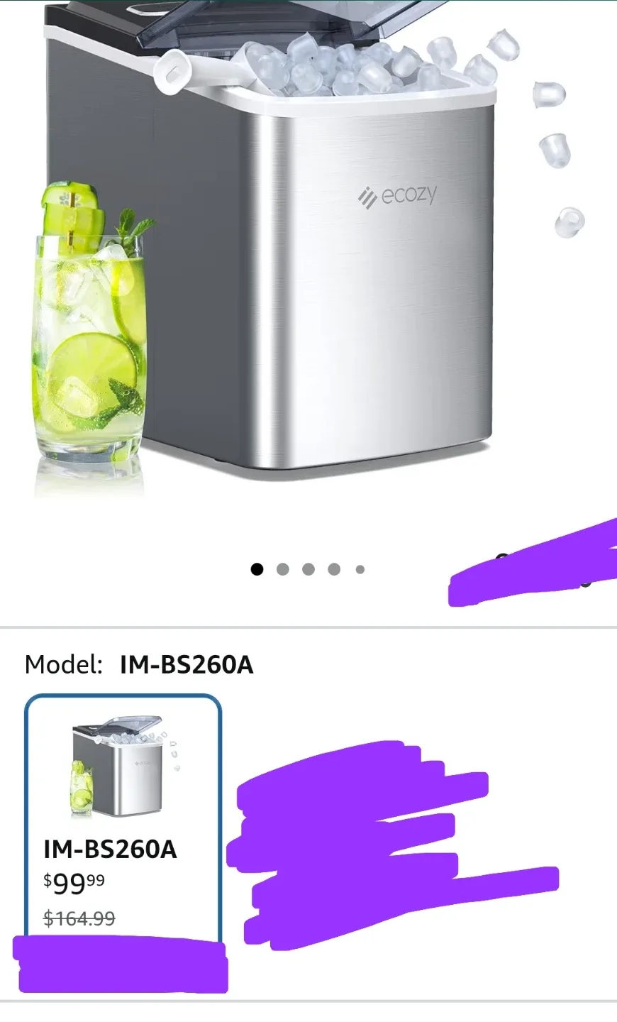 New ecozy Portable Ice Maker Countertop, 9 Cubes Ready in 6 mn image indicator(2)