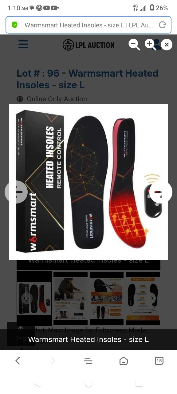 New Warmsmart Heated Insoles - Size L