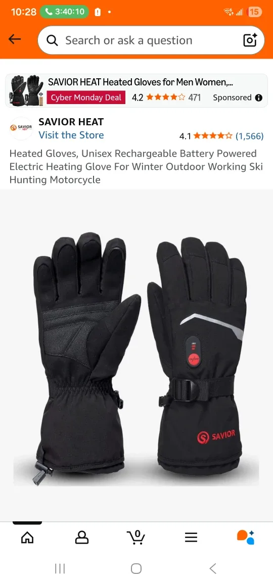 SAVIOR HEAT Rechargeable Heated Gloves - Size Medium