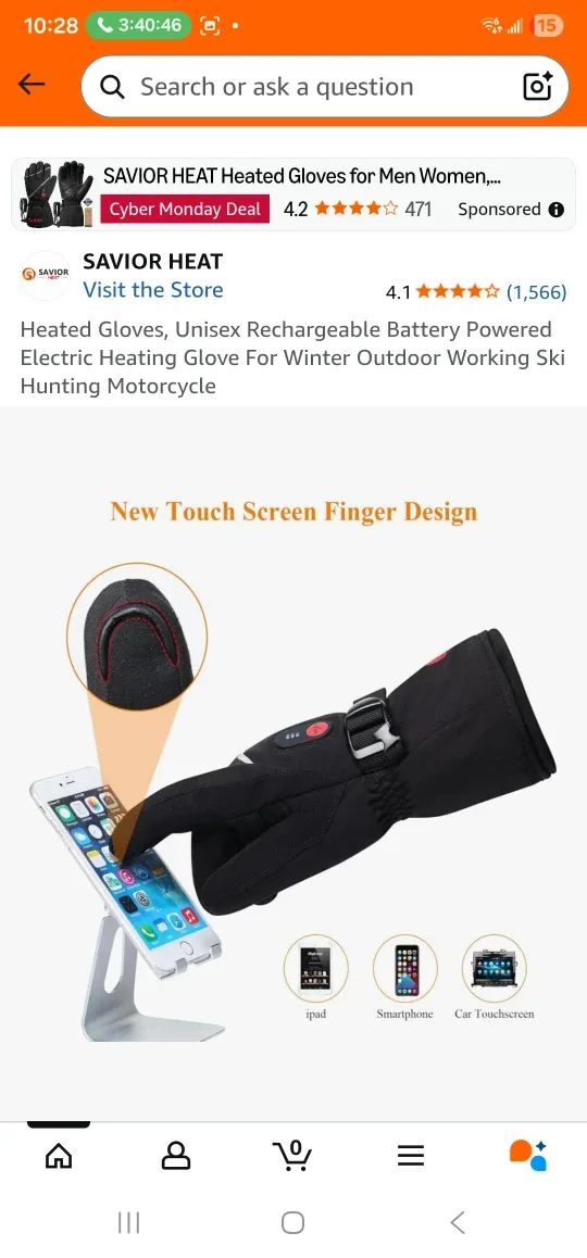 SAVIOR HEAT Rechargeable Heated Gloves - Size Medium image indicator(4)